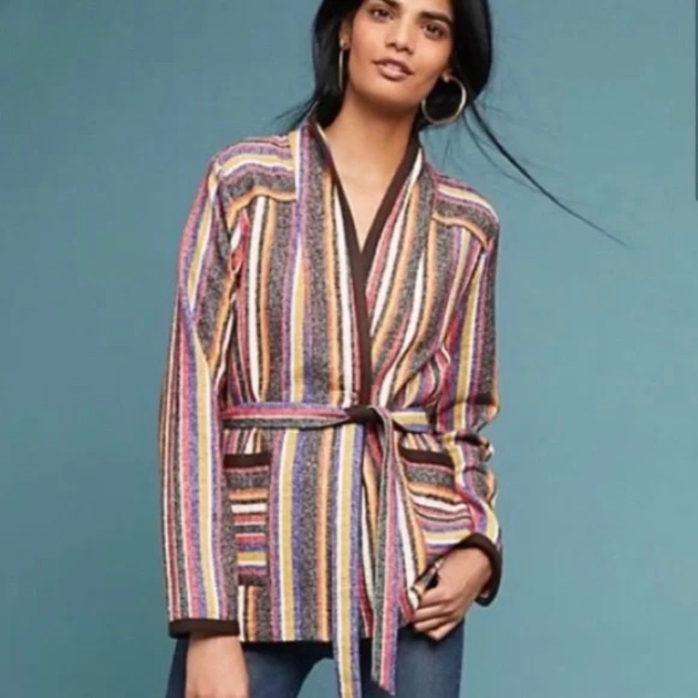 Anthropologie  Akemi+Kin  Mansoura Striped Jacket/Blazier Women's